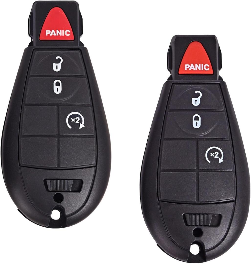 Key Fob Two Keyless Entry Remote Control Car Keys 4 Button Smart Key 433MHz Compatible with 2014-2019 Jeep Cherokee Replaces 68105083AC / 68105083AD 2PCS GQ4-53T