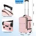 Taygeer Rolling Backpack for women, 17 inch Travel Laptop Backpack with Wheels & Shoe Pouch, Large Wheeled Back Pack Carry on Luggage, Overnight College Work Suitcase Bag Roller Mochila Adult, Pink
