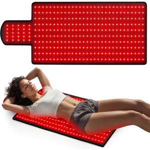 36.3"*15.8" Body Red Light Therapy Mat, Eligible Red Light Therapy Blanket, 325pcs 2in1 LEDs(660nm& 850nm), Premium Leather, Adjustable Timer & Intensity