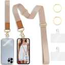 Yonlevres Phone Lanyard Crossbody Strap, Cell Phone Lanyards for around the Neck Wristlet Wrist Strap Solid Color Adjustable for Keys Case Accessories Travel Essentials (0 Champagne Gold)