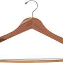 Household Essentials CedarFresh Cedar Coat Hangers, Pack of 4, 100% Eastern Red Cedar, Lockable Crossbar, Slip-Resistant Notches, and Chemical-Free Moth Deterrent, Non-Staining, Natural