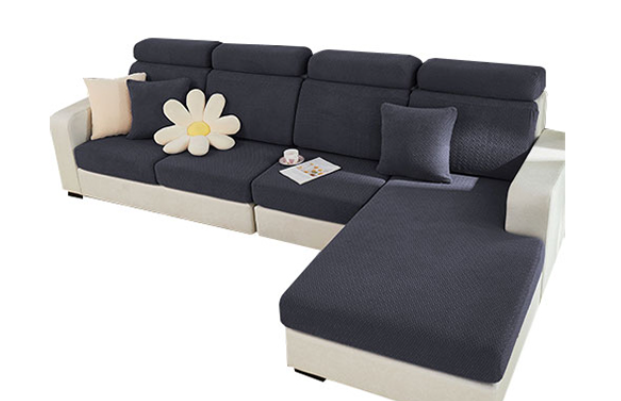 Universal Sectional Couch Cover, Stretch Fitted Slip Head Covers for Sofas, Replacement Sofa Cushions L Shape, Headrest Cover for Couches, Chaise Lounge Furniture Protector (Black ,Headrest Cover)