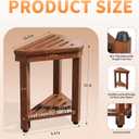 Shower Foot Rest 15 in, Acacia Shower Stool for Shaving Legs,Corner Bath Shower Bench with Starage Shelf for Inside Small Shower Spaces