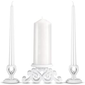 Unity Candle Holder - Unity Candles Stand for Wedding Ceremony Set - Pillar Taper Candle Holders for Weddings Centerpiece Decoration,Bridal Shower(Candles not Include) (White)