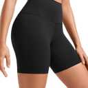 CRZ YOGA ButterLuxe Biker Shorts 6" - High Waisted Workout Running Volleyball Spandex Yoga Womens (Small, Black)