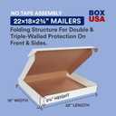 BOX USA Moving Boxes Large 22"L x 18"W x 2.75"H 25-Pack, Cardboard Box for Shipping, Moving, Mailing, Packing, Packaging and Storage