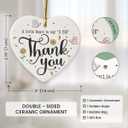 3 x Thank You Ornament 2026 - Teachers Appreciation Gifts for Coworkers, Bosses, Nurses, Moms, Friends, Retirement Gifts for Men Women, Heart-Shaped Ceramic Ornaments for Christmas Decorations