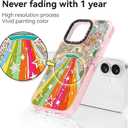 for iPhone 16 Case Cute - Durable Shockproof 6.6 ft Drop Impact Phone Case - Funny ET Alien Design (6.1") Glitter Pink