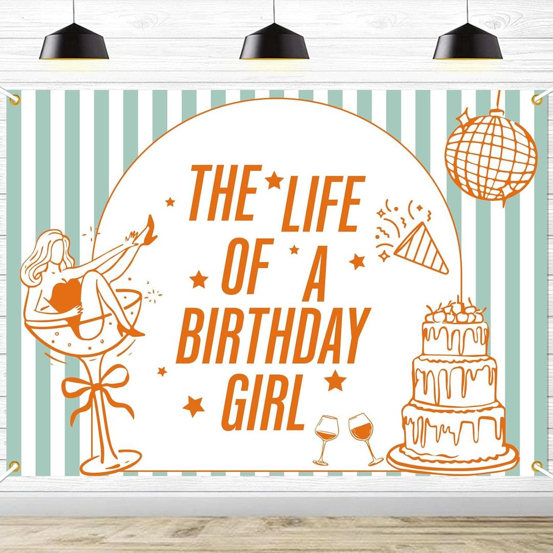 The Life of a Birthday Girl Backdrop, Showgirl Birthday Party Decorations, in My Showgirl Era Birthday Party Background, 7 * 5Ft