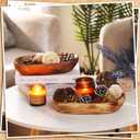 2 Pcs Wooden Dough Bowls for Decor Oblong Decorative Bowl Home Decor Fruit Vessel for Kitchen Counter Rustic Carved Serving Container Long Wooden Bread Tray for Dining Room Table(10 x 6 x 2 Inch)