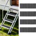 OMISTAR RV Step Covers 4 Pack, EVA Foam RV Stair Covers 24 x 7.5 inches, Non-Slip Trimmable Self Adhesive Camper Step Covers RV Step Carpet Rug for Trailers, Camper, RV, Gray