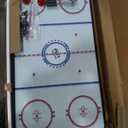 GoSports 48 Inch Air Hockey Arcade Table - Oak or Black - Includes 2 Pushers, 3 Pucks, AC Motor, and LED Scoreboard