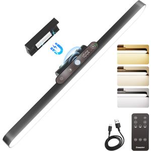 Ensenior Light Bar, 14 inch Under Cabinet Motion Sensor Lighting with Stepless Dimming 3CCT Remote Magnetic Rechargeable 2000mAh Battery, Motion Sensor Light Indoor for Kitchen, Cabinet, Closet