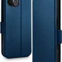 OCASE for iPhone 15 Wallet Case, Slim PU Leather Flip Folio, Card Slots, RFID Blocking, Kickstand, Shockproof Phone Cover 6.1 Inch 2023, Blue