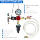 31PCS Radiator Coolant Pressure Tester Kit, Cooling System Radiator Leak Tester and Vacuum Refill Kit for Automotive Cooling System Water Tank Leakage Detection