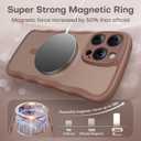 TAURI Magnetic for iPhone 16 Pro Case, Cute Wavy Design [Full Camera Protection] [Compatible with Magsafe] Anti-Slip Translucent Matte Case for iPhone 16 Pro for Women Girls, Desert Brown