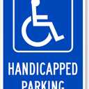 SmartSign Handicapped Parking Sign, 12 x 18 Inches 3M Engineer Grade Reflective Aluminum, Pre-Drilled Holes, USA Made