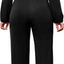 SxClub Jumpsuits for Women Formal Sexy Elegant Long Straight Pants Busineess Party Jumpsuit with Belt Pockets (Black, L)