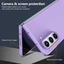 Compatible with Samsung Galaxy Z Flip 5 Case, Clear Hard PC Cover Cute Simple Never Yellowing Lightweight Matte Protective Slim Bumper Phone Case for Samsung Galaxy Z Flip 5, Purple(6-25)