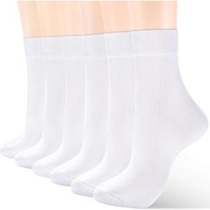 ATBITER Women's Thin Cotton Crew Socks - Soft Casual Dress Bootie Above Ankle Socks 6-Pairs With Gift Box (9-11)