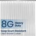 LiBa Waterproof Plastic Shower Curtain - Bathroom Shower Curtain Premium PEVA Non-Toxic Shower-Liner with Rust Proof Grommets Clear 8G Heavy Duty Bathroom Accessories 72x84 - Clear