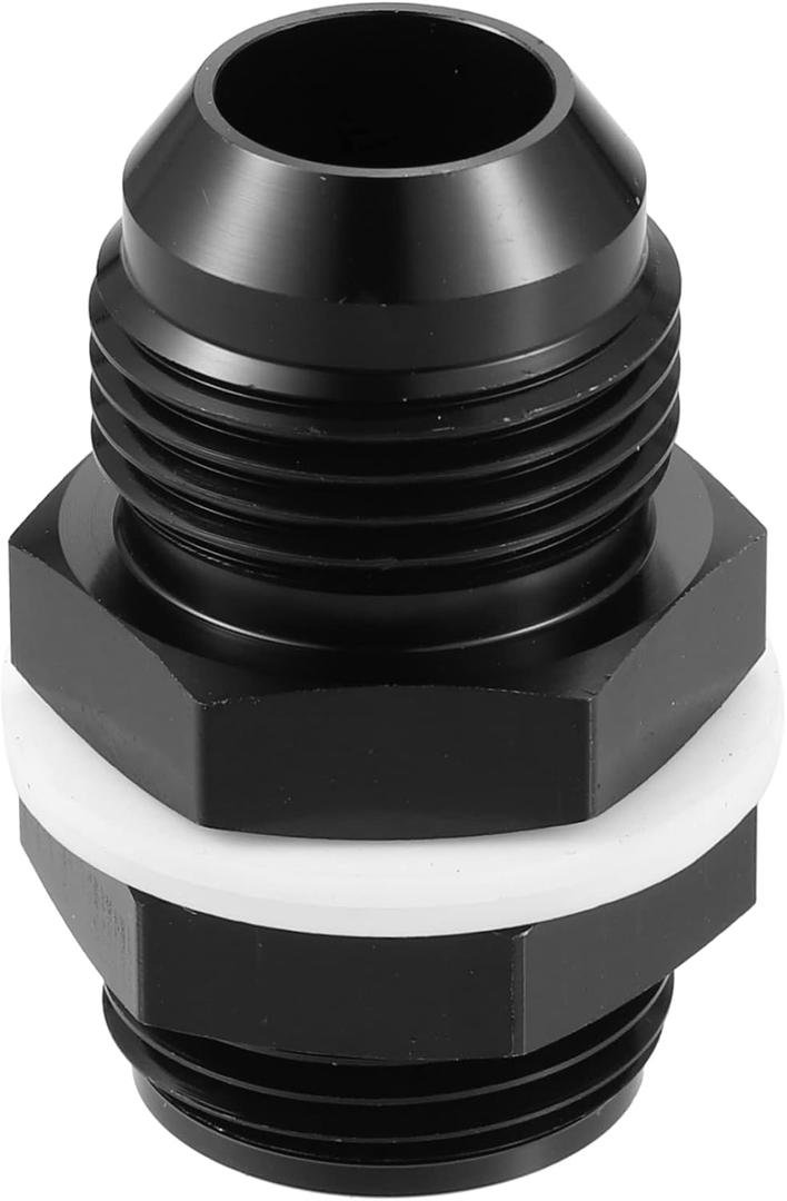 X AUTOHAUX Car Straight Bulkhead Fuel Fitting 12AN Male to Male Straight Bulkhead Flare Fitting Union Adapter with Oil Resistant Washer Black