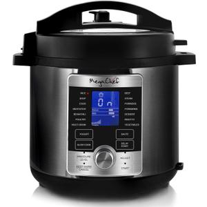 Megachef 6 Quart Stainless Steel Electric Digital Pressure Cooker with Lid