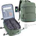 Vacuum Travel Backpack with Pump Vacuum Compression Seal Vacpack Airback Laptop Backpack for Women Men Carry on Backpack Personal Item Travel Bag Luggage Flight Approved Business Back Pack Dark Green