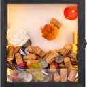 Romingo LED Shadow Box Frame 11x12'' Wine Cork Holder Display Case with Lights Memory Box for Keepsakes Memorabilia Awards Bouquet Photos Black