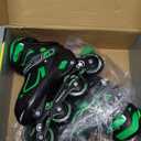 MammyGol Adjustable Inline Skates for Kids Boys Girls Youth Beginner with Light up Wheels Ages 4-16 (Green)