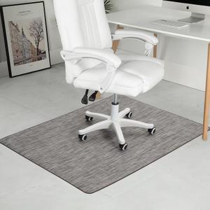 Chair Mat for Hardwood & Tile Floor, 36" x 48" Heavy Duty Office Chair Mat for Rolling Chairs, Anti Slip, Non-Curve, Floor Protector for Home Office, Heathered Gray