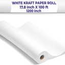 Purple Papers White Kraft Paper Roll | 17.8" x 100 ft Craft Paper - Wall Decor, Bulletin Boards - Gift Wrapping - Wall Art