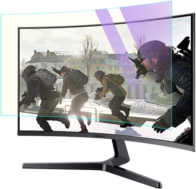 CapriTech 32 Inch Anti Blue Light Monitor Screen Protector -Anti Glare Filter Film for Curved screen, No Air Bubbles/Relieve Eyestrain/Ultra Clear