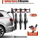 Bike Rack for Car, Car Bike Rack, Trunk Bicycle Rack Carrier, Bike Holder for SUV, Trunk Mounted Bicycle Stand Accessories, Holds 3 Bikes