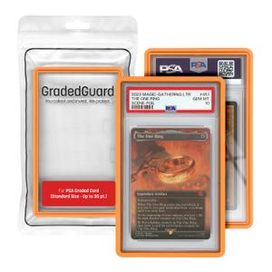 Graded Card Guard Case for Standard PSA Slab Case | Multiple Colors | Soft Touch Matte Finish | Stackable | Made to Fit PSA | Solid TPU and PC Design. (Orange)