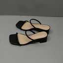 Goderci Women's Chunky Block Low Heeled Sandals Two Strap Square Open Toe Slip On Mule Heels, 9