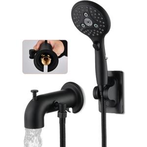 LOCALAND Bathtub Faucet with Sprayer, Tub Spout with Diverter Fits Threaded 1/2" or 3/4" IPS,Matte Black