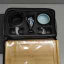 Dltsli Ceramic Sake Set with Warmer Pot Tray, Stovetop Porcelain Pottery Hot Saki Drink Bottle, 10pcs Set 1 Stove 1 Warming Bowl 1 Sake Bottle 1 Tray 6 Cup Keep Sake Storage Box (Black)