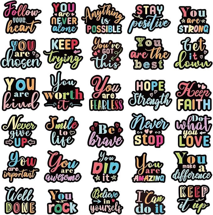 Copkim 30 Pcs Motivational Refrigerator Magnets with Inspirational Sayings Funny Inspirational Magnets for Locker Fridge Encouragement Gifts (Novel Style)