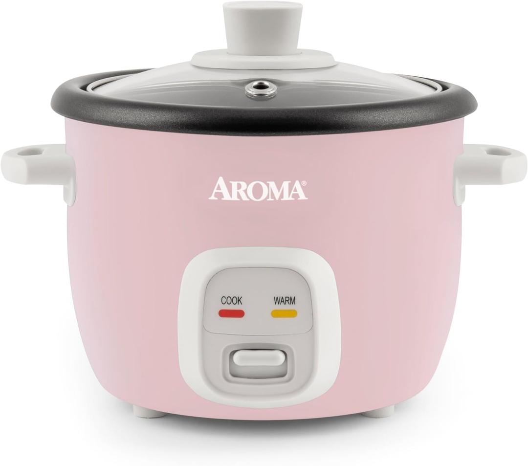 Aroma Housewares 4-Cups (Cooked) / 1Qt. Rice & Grain Cooker (ARC-302NGP), Pink