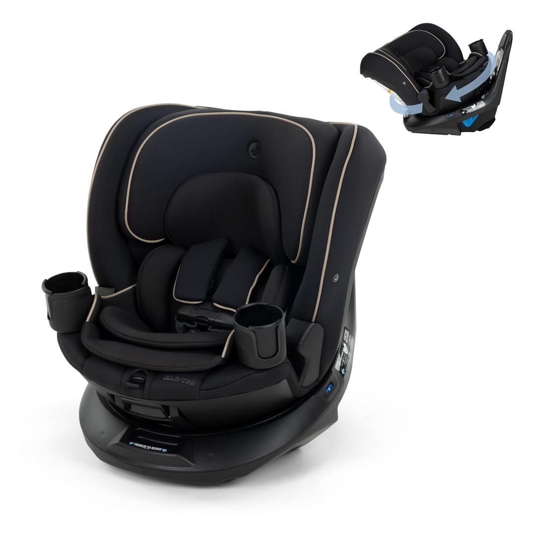 Maxi-Cosi Andi 360 Rotating All-in-One Baby Convertible Car Seat, Rear Facing, Forward Facing Infant Toddler Booster, Easy Rotation, Tension System, Harness Adjust, Caspian Caviar, Manufacture Date: 2025/08/19