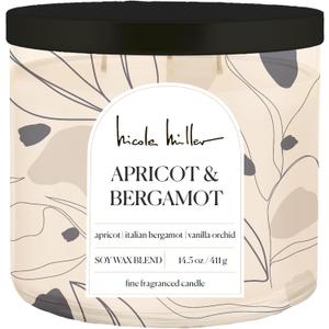 Apricot Bergamot Candle, 14.5 oz., by Nicole Miller