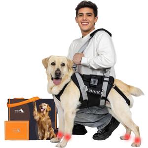 Dog Lift Harness for Large Dogs, Full Body Dog Sling Carrier with Handle, for Up Stair/Back Legs Support/Dogs Joint Injuries/Arthritis (Black, Extra-Large)