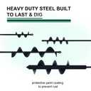 Garden Auger Drill Bit for Planting 1.6x9in, Ground Earth Spiral Auger Drill for 3/8" Hex Drive, Yard Auger for Bulbs, Flowers & Bedding Digging, Planter Tool (Black)