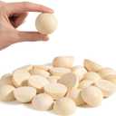Split Wood Balls 1.5 inch Half Wooden Balls 40mm Unfinished Half Wooden Beads for Crafts and Art Supplies (60PCS)