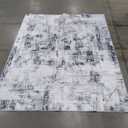 Vamcheer Washable Area Rug - Machine Washable Modern Abstract Rug for Living Room Bedroom, Kitchen, Non-Shedding Soft Easy-Clean Carpet, 5x7FT Grey