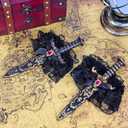 2 PCS Pirate Swords with Lace Bow, Pirate Dagger Sword Toy with Holster Thigh Garter for Women for Cosplay Dress Up