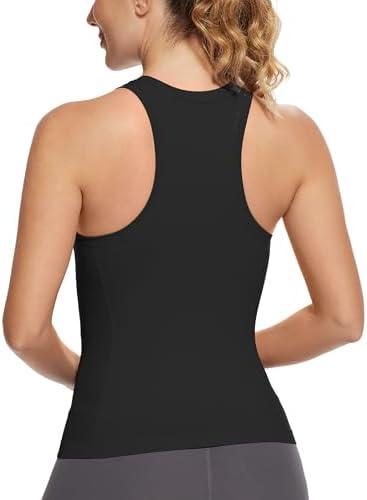 MathCat Workout Tops for Women Racerback Tank Tops Seamless Running Tank Tops Muscle Tank, S