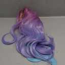 Edivd Rainbow Wig for Kids Long Colorful Middle Part Wig for Girls Multi-color Wavy Curly Wigs for Children Purple Pink Wigs Heat Resistant Synthetic Hair with Cap