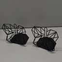 Alsonerbay Bookends Geometric Decorative Metal Book Stoppers Abstract Creative Book Supports, Book Holders for Shelves, Butterfly Book Ends for Office 1 Pair (Black)